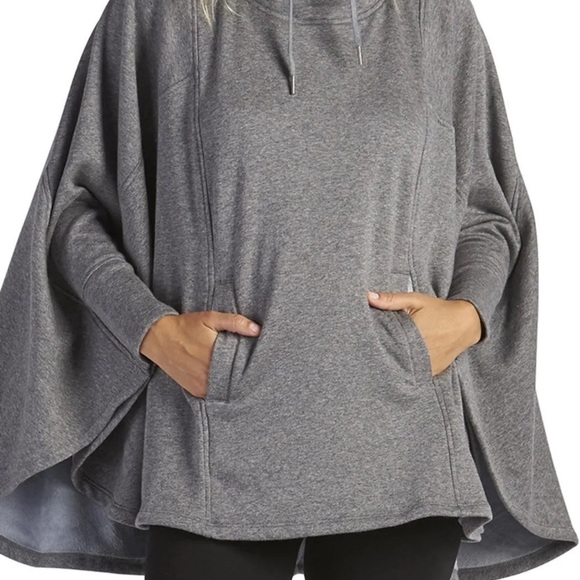 UGG Pichot turtleneck cape/poncho in gray oversized w/pockets sz XS/S like new - Picture 2 of 8